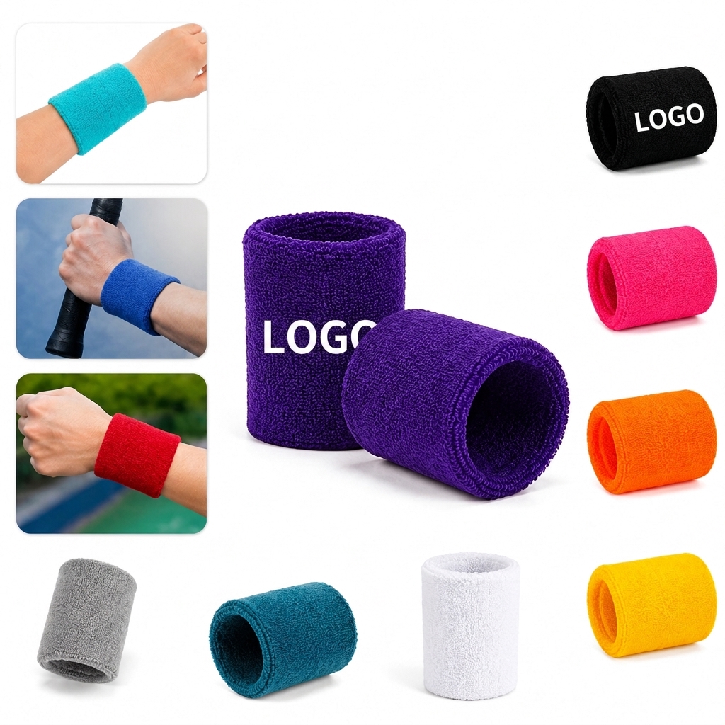 Cotton Terry Wrist Sweatband Set