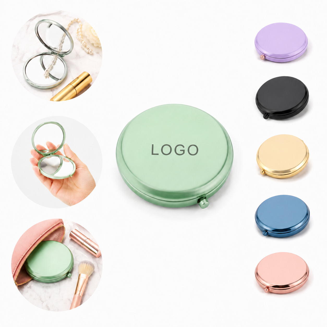 Dual-Sided Compact Pocket Makeup Mirror