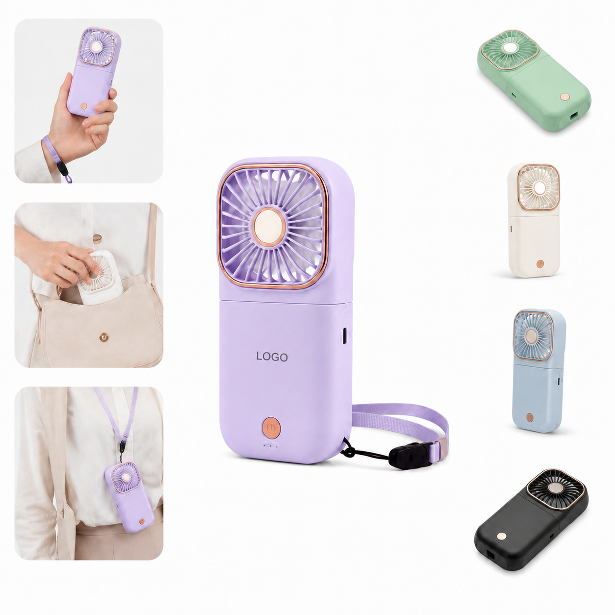 2-in-1 Portable Foldable Fan with Power Bank