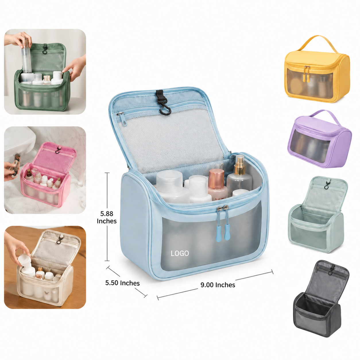 Clear Waterproof PVC Toiletry Bag