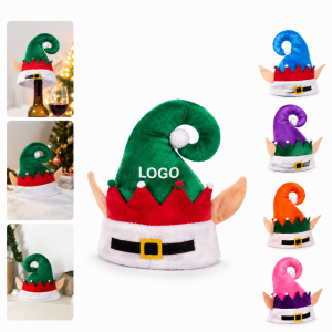 Festive Elf-Inspired Plush Christmas Hat with Ears