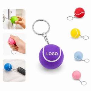 Dimpled Foam Tennis Ball Keychain